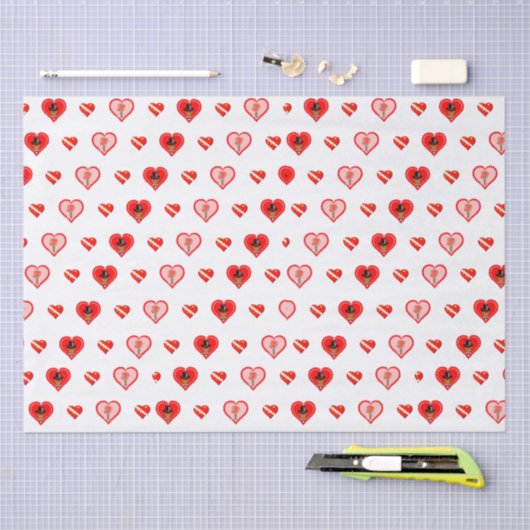 Oliver The Otter Valentijnsdag Patternn Tissuepapier (Craft)