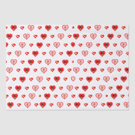 Oliver The Otter Valentijnsdag Patternn Tissuepapier (Voorkant)