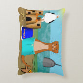 Oliver The Otter's Beach Vakantie Accent Kussen (Achterkant (Verticaal))