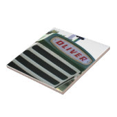 Oliver tractor tegels wand hangende huisdekselgift tegeltje (Zijkant)