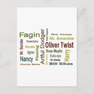 Oliver Twist Characters Briefkaart