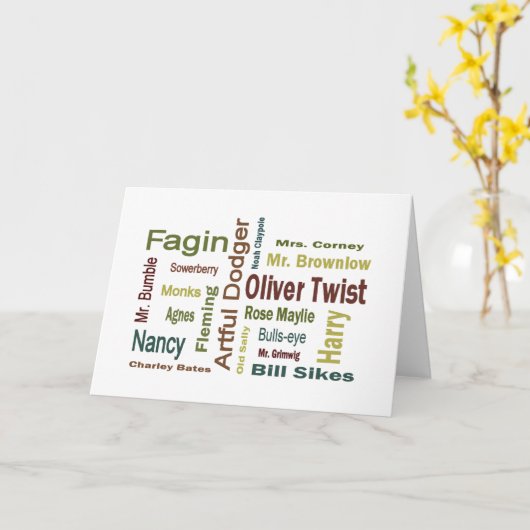 Oliver Twist Characters Kaart (Gele Bloem)