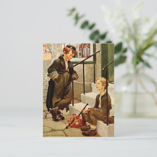 Oliver Twist en de Artful Dodger Briefkaart (Staand voorkant)