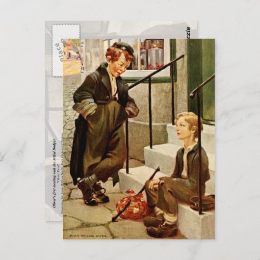Oliver Twist en de Artful Dodger Briefkaart (Voorkant / Achterkant)