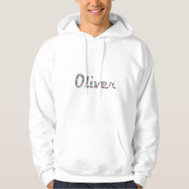 Oliver Typography met kleurrijk patroon ontwerp Hoodie
