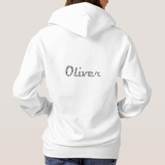 Oliver Typography met kleurrijk patroon ontwerp Hoodie (Achterkant)