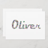 Oliver Typography met kleurrijk patroon ontwerp Kaart (Voorkant / Achterkant)