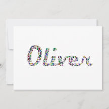 Oliver Typography met kleurrijk patroon ontwerp
