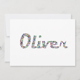 Oliver Typography met kleurrijk patroon ontwerp Kaart