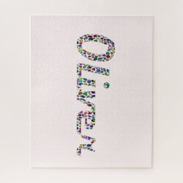Oliver Typography met kleurrijk patroon ontwerp Legpuzzel