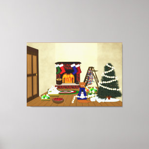 Oliver versiert voor Kerstmis Canvas Afdruk