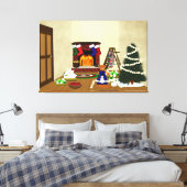 Oliver versiert voor Kerstmis Canvas Afdruk (Insitu (Slaapkamer))