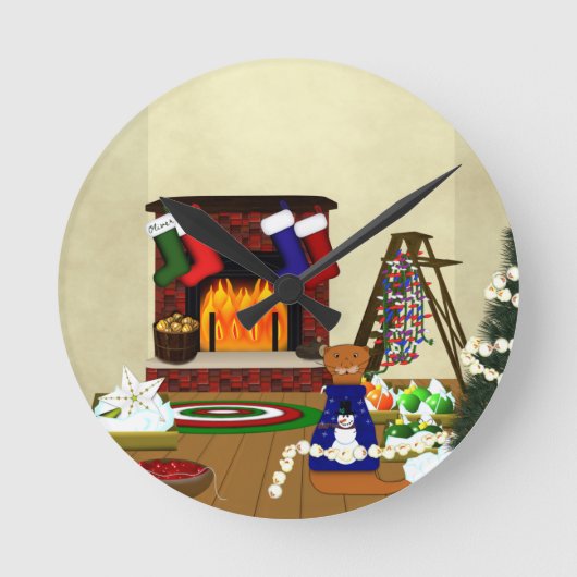 Oliver versiert voor Kerstmis Ronde Klok (Voorkant)