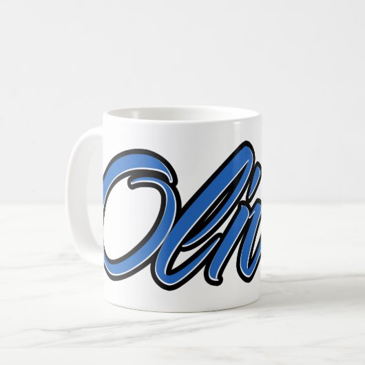 Oliver Vorname Name blue Tasse Kaffeetasse Koffiemok (Voorkant links)
