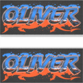 Oliver Vorname Name Graffiti Aufkleber Sticker (Voorkant)