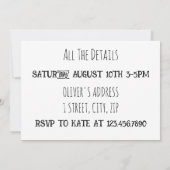 Oliver's 5e Birthday Party Puppy Kaart (Achterkant)