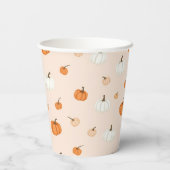 Oliver's Baby shower Pumpkin Paper Cups Papieren Bekers (Achterkant)