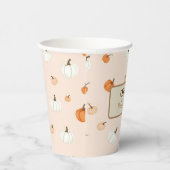 Oliver's Baby shower Pumpkin Paper Cups Papieren Bekers (Rechts)