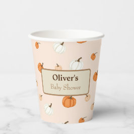 Oliver's Baby shower Pumpkin Paper Cups Papieren Bekers