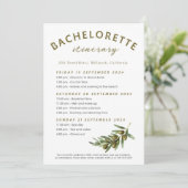 Olives vrijgezellenfeest itinerary kaart (Staand voorkant)