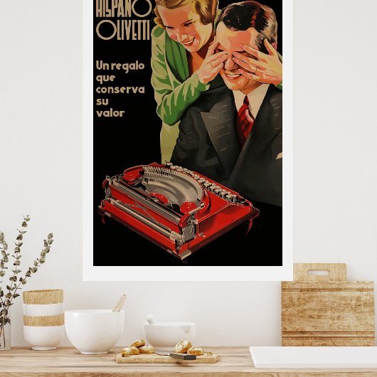  Olivetti Ads (teruggezet) Poster (Keuken)