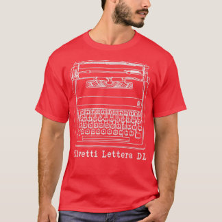 Olivetti Lettera DL witte lijntekening T-shirt