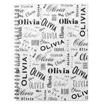 Olivia Aangepaste Naam Zwart Wit