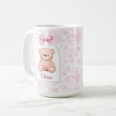 Olivia | Aangepaste Roze Teddybeer Nursery Design Koffiemok (Voorkant links)