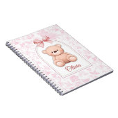 Olivia | Aangepaste Roze Teddybeer Nursery Design Notitieboek (Rechterzijde)