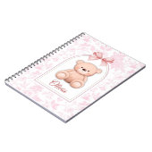 Olivia | Aangepaste Roze Teddybeer Nursery Design Notitieboek (Linkerzijde)