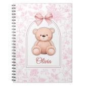 Olivia | Aangepaste Roze Teddybeer Nursery Design Notitieboek (Voorkant)