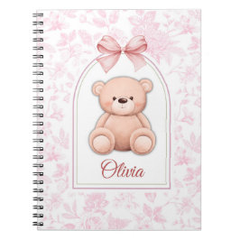 Olivia | Aangepaste Roze Teddybeer Nursery Design Notitieboek