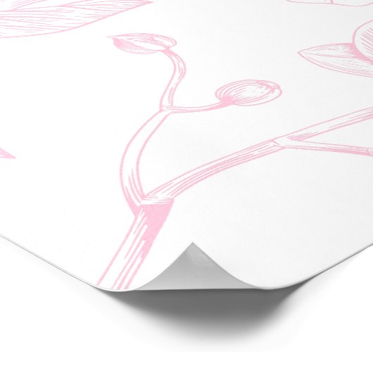 Olivia | Aangepaste Roze Teddybeer Nursery Design Poster (Hoek)