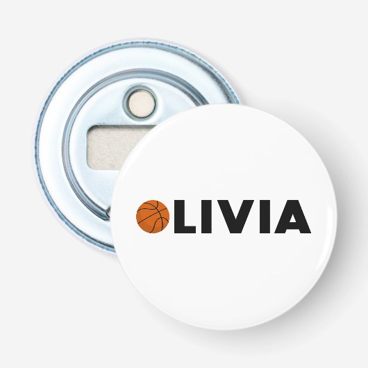 Olivia Basketball Button Flesopener (Voorkant)
