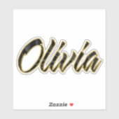 Olivia black gold Lettering Aufkleber Sticker (Vel)