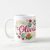 Olivia Bloemig Muziek Liefhebber Glitter Mok (Links)