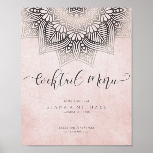 Olivia Bosek Mandala Kant Cocktail Menu ID478 Poster (Voorkant)