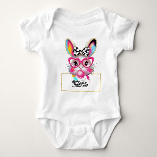 Olivia Bubble Easter Bunny Romper (Voorkant)