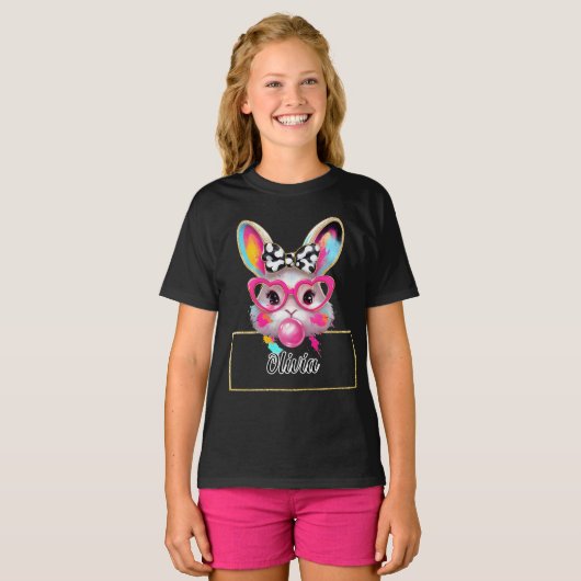 Olivia Bubble Easter Bunny T-shirt (Voorkant volledig)