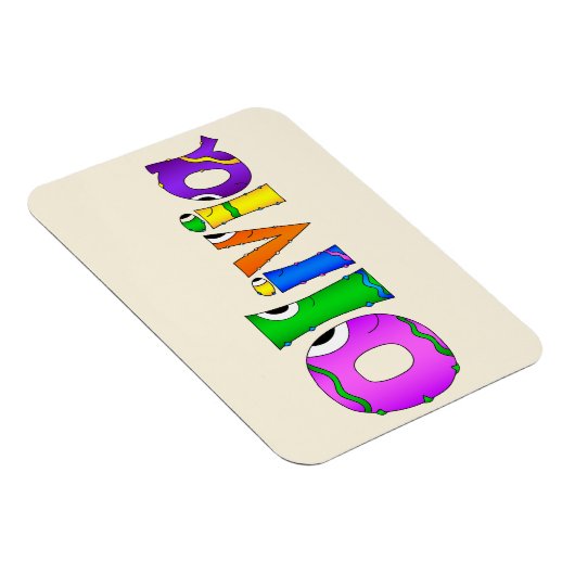 "Olivia" Cartoon Karakternaam Magneet (Rechterzijde)