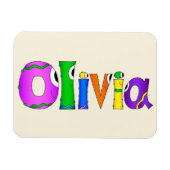 "Olivia" Cartoon Karakternaam Magneet (Horizontaal)