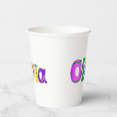 "Olivia" Cartoon Karakternaam Papieren Bekers (Rechts)