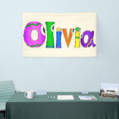 "Olivia" Cartoon Karakternaam Spandoek (Beurs)