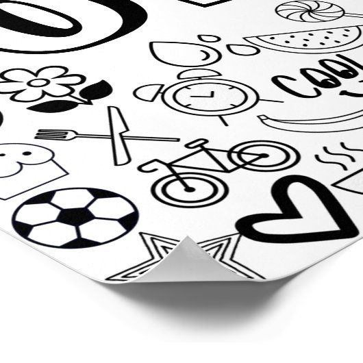 'OLIVIA' Color-it-Yourself-contourontwerp Poster (Hoek)