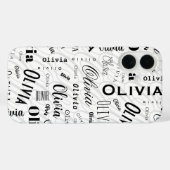 Olivia Custom Name Black White Case-Mate iPhone Case (Achterkant (horizontaal))