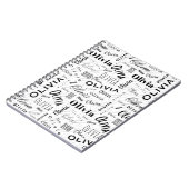 Olivia Custom Name Black White Notitieboek (Linkerzijde)