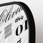 Olivia Custom Name Black White Pickleball Paddle (Links Detail)