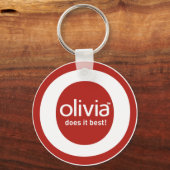 "Olivia doet het het beste" Sleutelhanger (Voorkant)