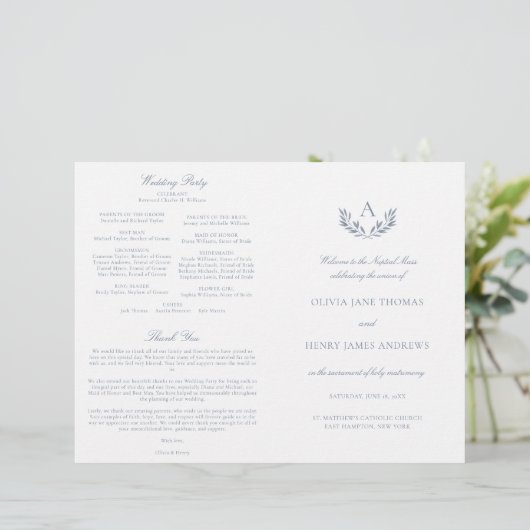 Olivia Dusty Blue kathokatholieke bruiloft (Staand voorkant)