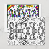 Olivia, een Kaart voor jou om te kleuren (Voorkant / Achterkant)